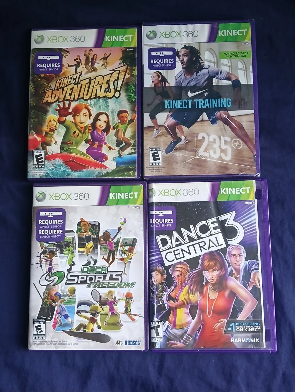 Microsoft Xbox 360 Kinect Games Bundle — Purple & Green Accents